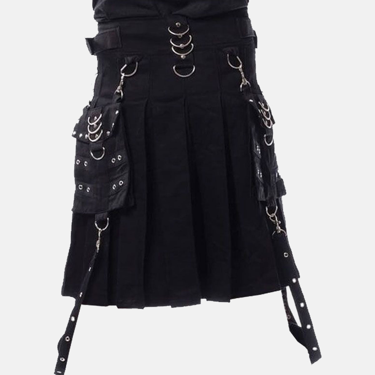Gothic Black Kilt For Men