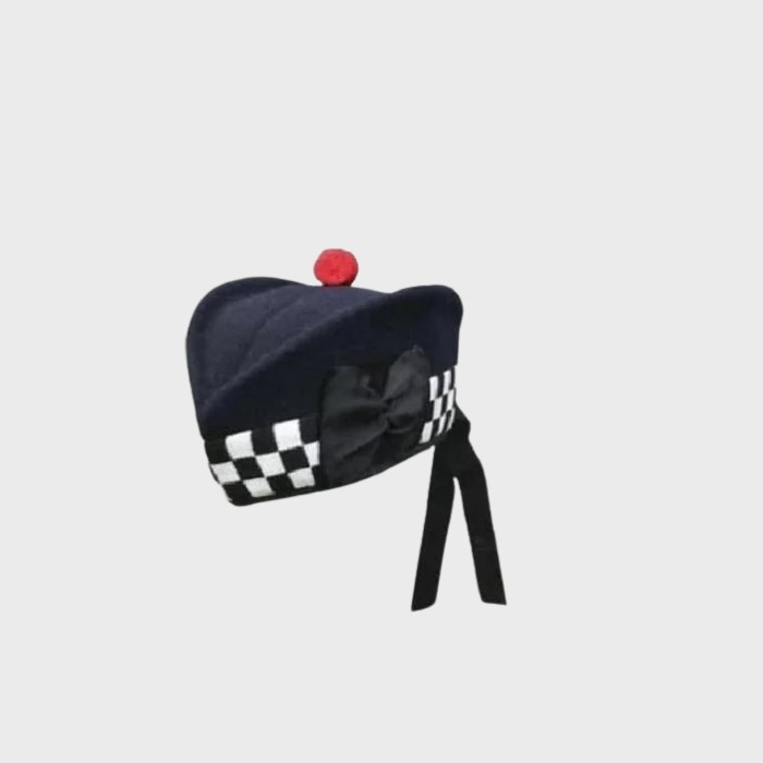 Black White Diced Glengarry Hat