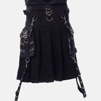 Gothic Black Kilt For Men