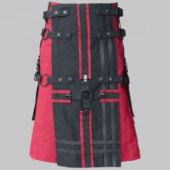 Black Red Two Tone Deluxe Hybrid Utility Kilt