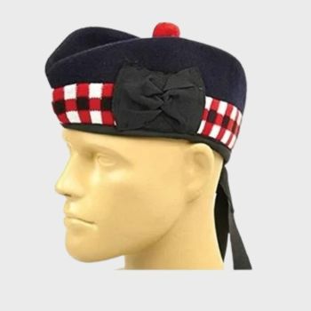 Black Glengarry Red White Diced