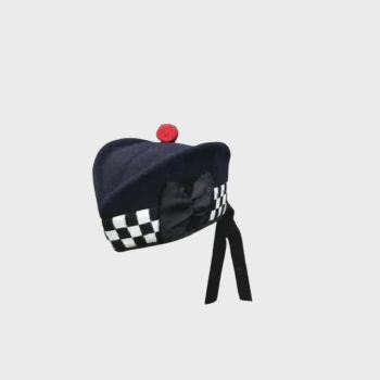 Black White Diced Glengarry Hat