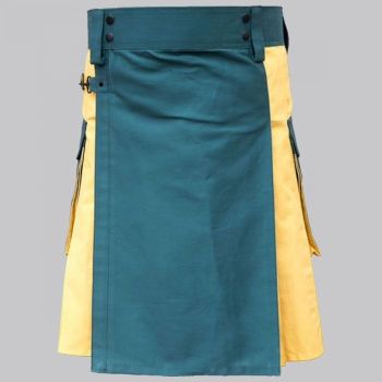 Green Yellow Two Tone Hybrid Kilt