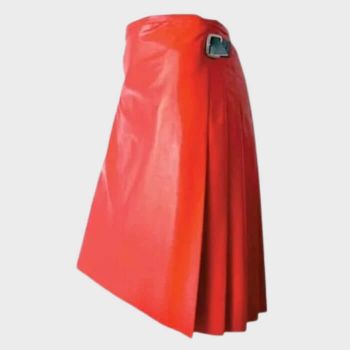 Leather Gladiator Red Warrior Kilt