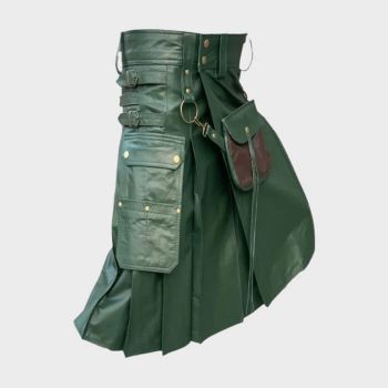 Leather Utility Kilt For Men