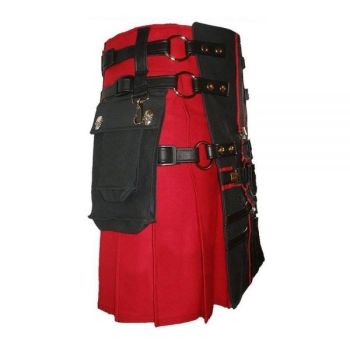 Black Red Two Tone Utility Kilt