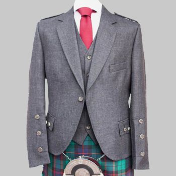 Argyle Kilt Jacket Waist Coat Charcoal Grey