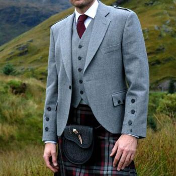 Argyll Kilt Jacket Waistcoat Light Grey
