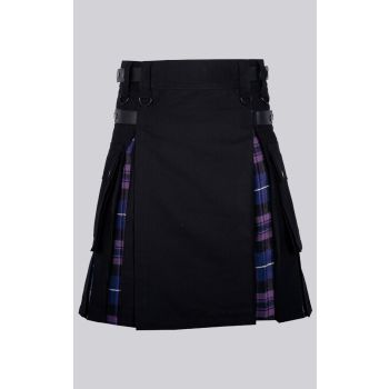 Black Cotton Pride Of Scotland Hybrid Kilt
