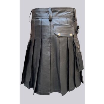Black Leather Fashion Kilt