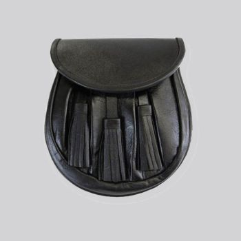 Black Leather Rob Roy Sporran