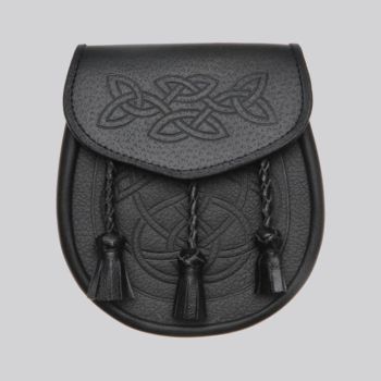 Celtic Interweave Woven Tassel Black Sporran
