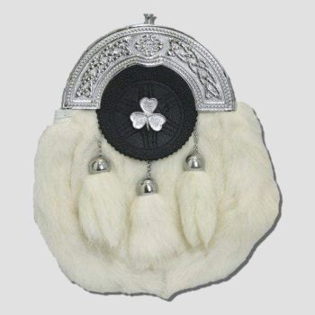 Shamrock Mounted White Rabbit Sporran
