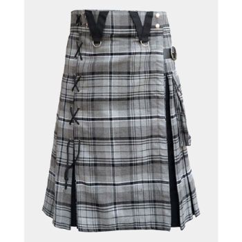 Box Pleated Grey Hamilton Modern Kilt