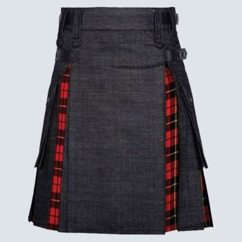 Denim Irish Tartan Utility Kilt