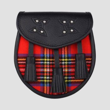 Loyal Stewart Tartan Leather Sporran
