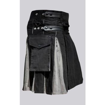 Black Grey Stylish Hybrid Kilt