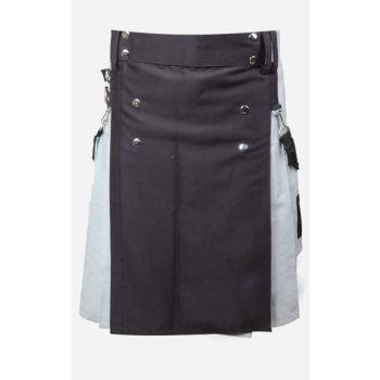 Black Grey Cotton Hybrid Kilt