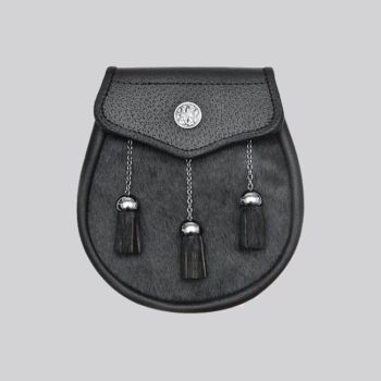 Black Calfskin Celtic Boss Sporran
