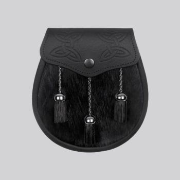 Black Calfskin Celtic Embossed Sporran