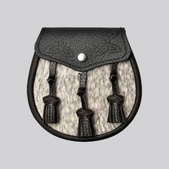 Natural Calfskin Dark Brown Celtic Embossed Sporran