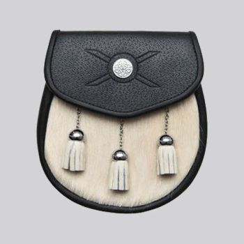 Natural Calfskin Embossed Cross Stud Sporran