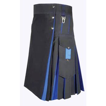Traditional Black Blue Hybrid Kilt