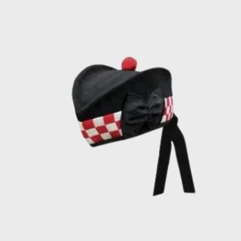 Pure Wool Diced Red White Glengarry Hat