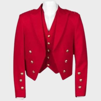 Red Prince Charlie Kilt Jacket