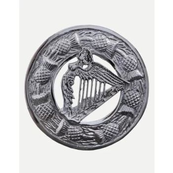 Thistle Ring Harp Brooch