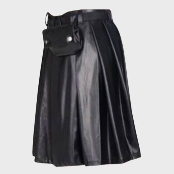 Black Scottish Leather Utility Kilt