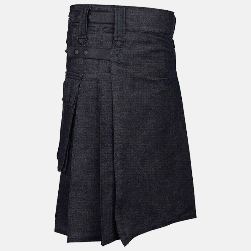 Men Denim Utility Kilt