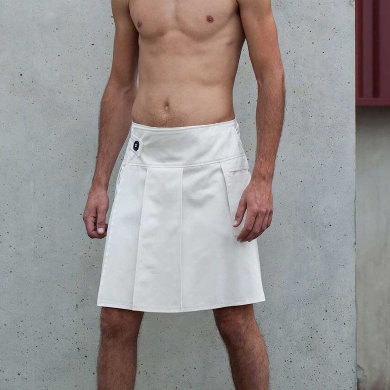 Falcon White Utility Kilt For Men