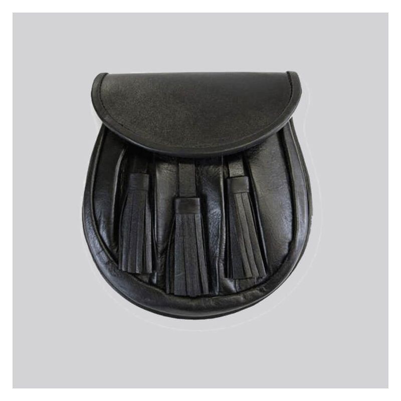 Black Leather Rob Roy Sporran