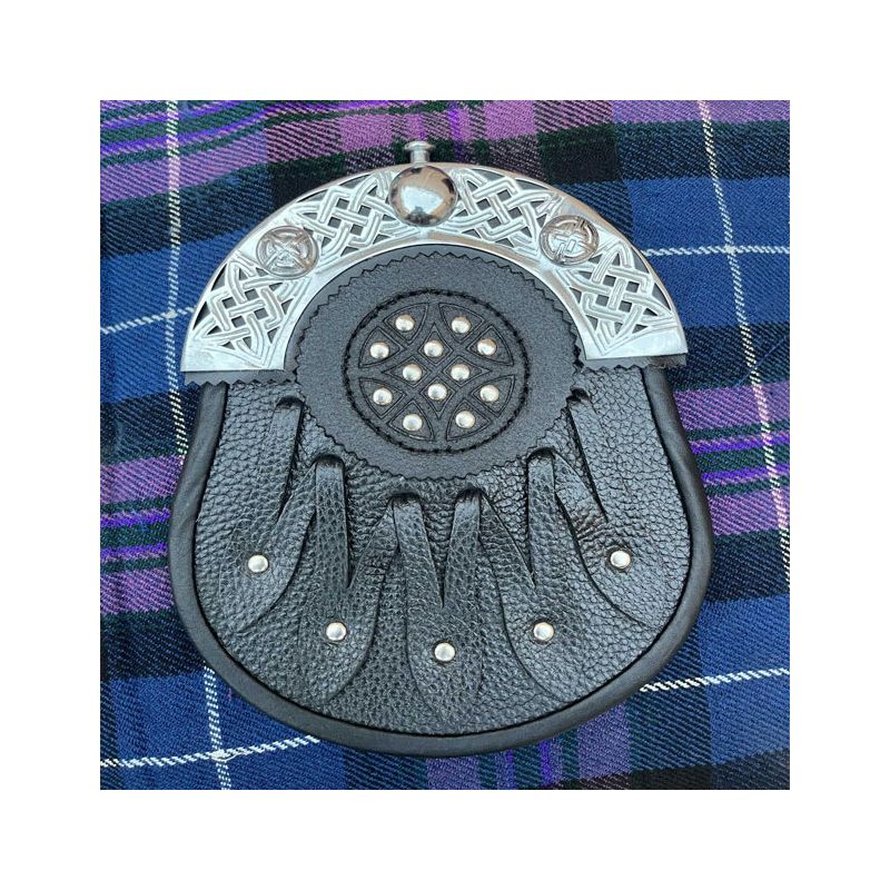 Black Leather Silver Cantle Sporran
