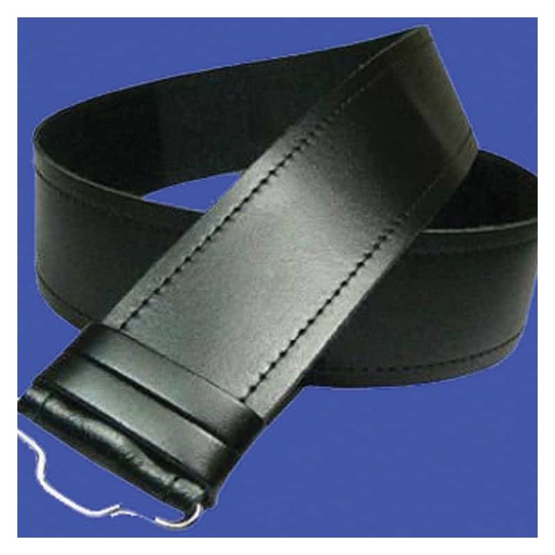 Black Plain Kilt Leather Belt