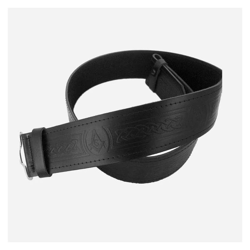 Celtic Buckle Embossed Leather Scottish Kilt Belt