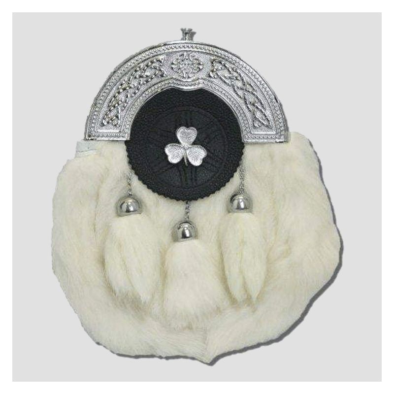 Shamrock Mounted White Rabbit Sporran