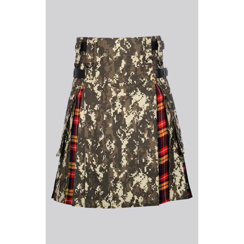 Digital Camo Buchanan Tartan Cargo Hybrid Kilt
