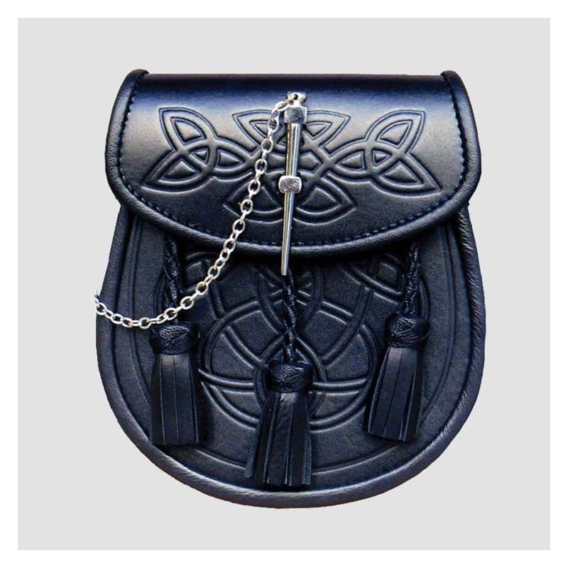 Embossed Leather Traditional Kilt Sporran