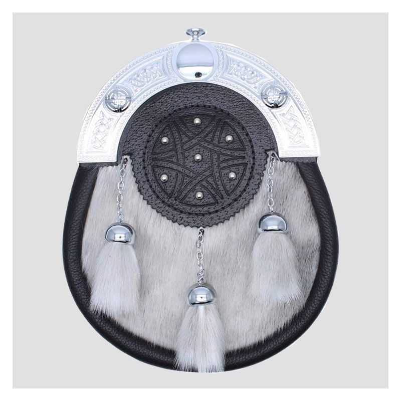 Light Grey Sealskin Full Dress Sporran
