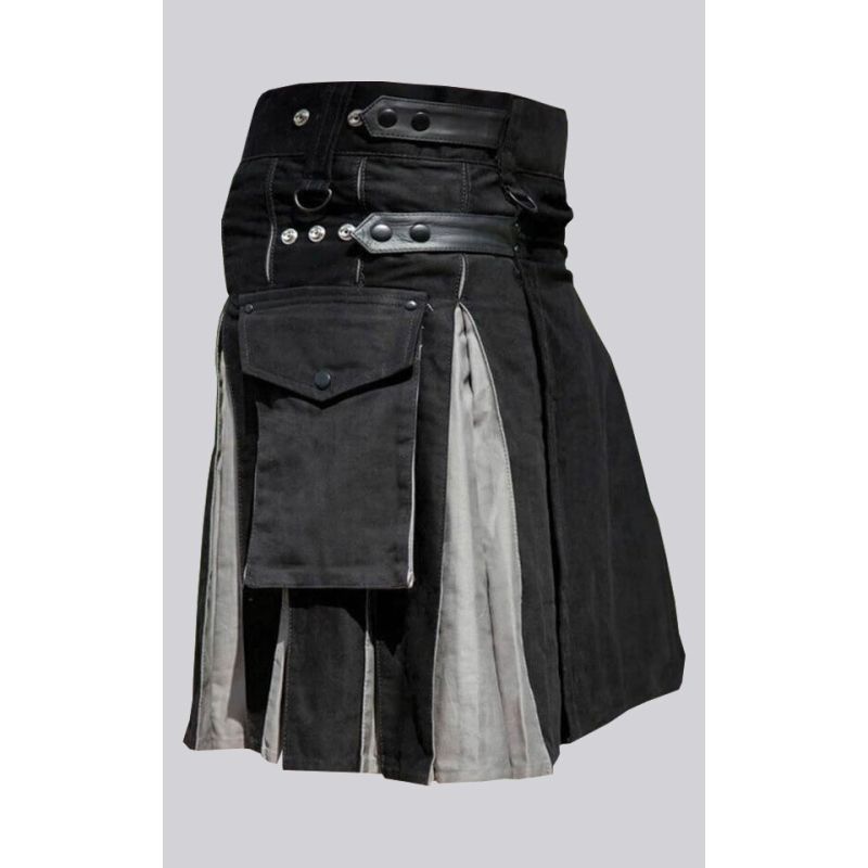 Black Grey Stylish Hybrid Kilt
