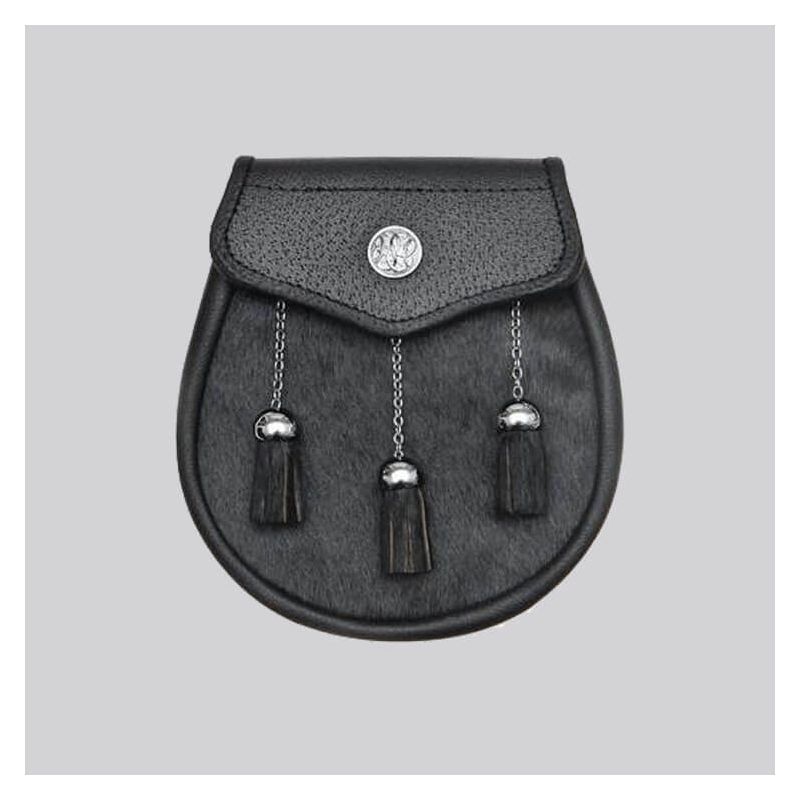 Black Calfskin Celtic Boss Sporran