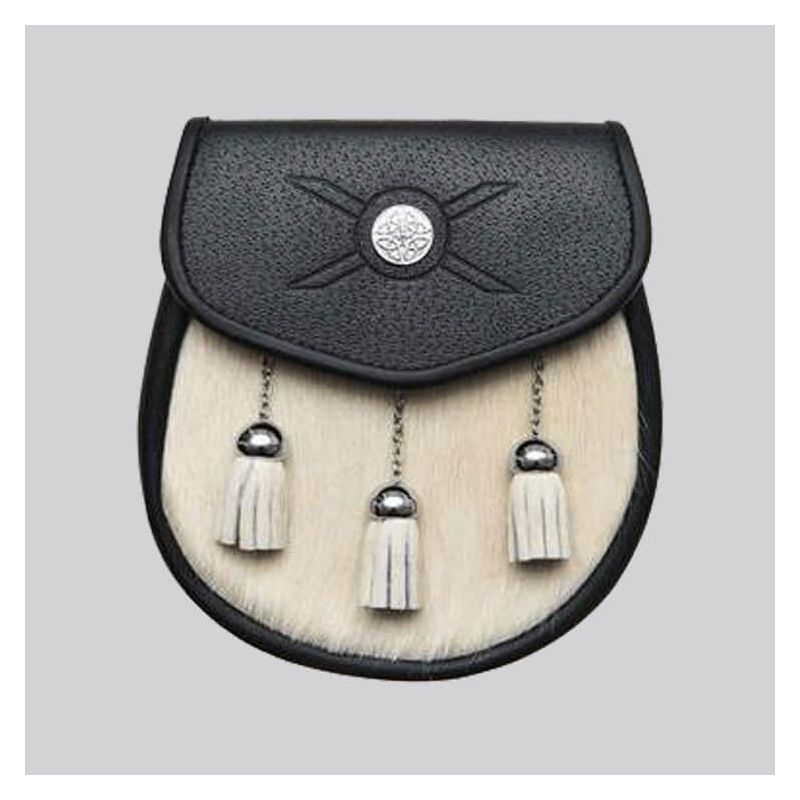 Natural Calfskin Embossed Cross Stud Sporran