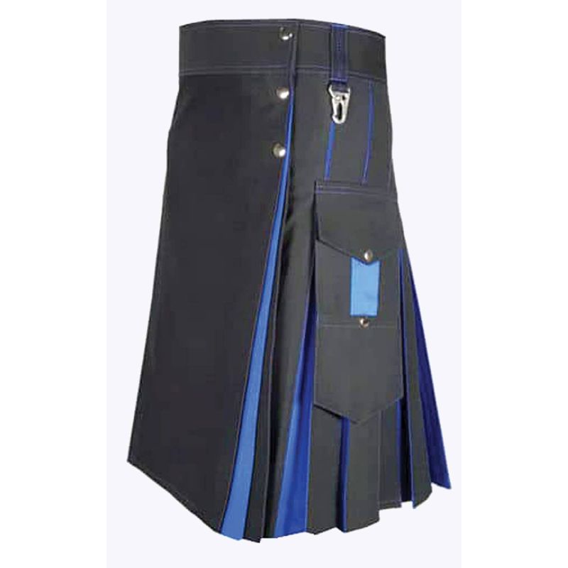 Traditional Black Blue Hybrid Kilt