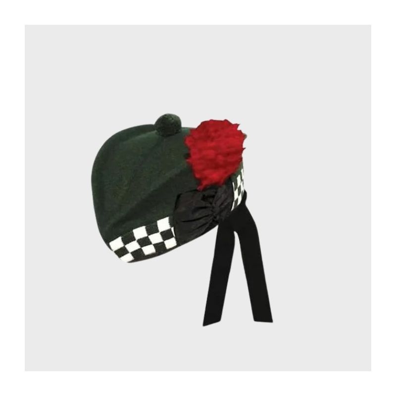 Black White Diced Army Glengarry Hat