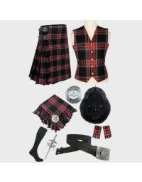 Black Stewart Tartan Kilt Package