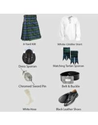 Campbel Tartan Kilt With Accessories