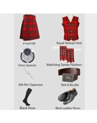 Royal Stewart Tartan Kilt With Accessories