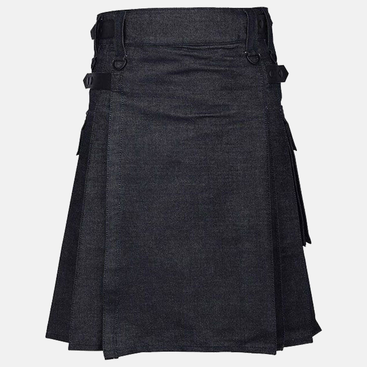 Black Gothic Utility Kilt For Men